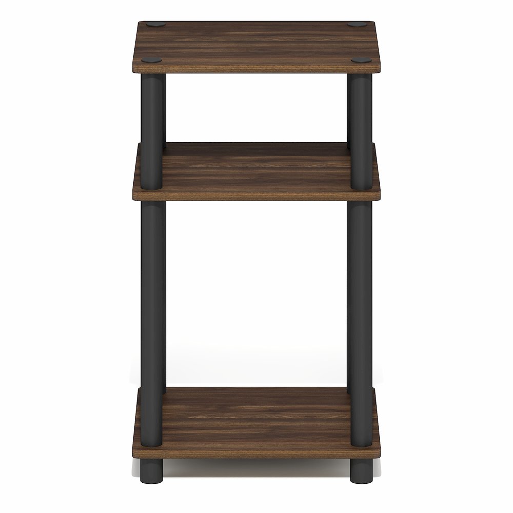 Side Table, 3-Tier End Table, Night Stand, Bedside Table, Brown Walnut. Picture 2