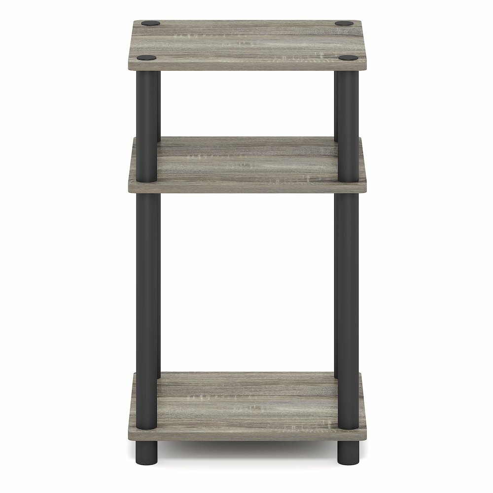 Side Table, 3-Tier End Table, Night Stand, Bedside Table, Grey Oak. Picture 2