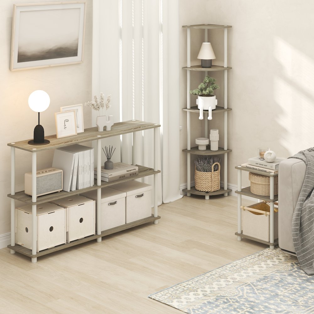 Side Table, 3-Tier End Table, Night Stand, Bedside Table, Light Oak. Picture 6