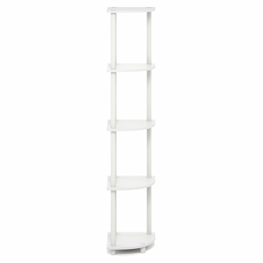 5 Tier Corner Shelf, Corner Bookshelf, Display Shelf Plain White. Picture 2