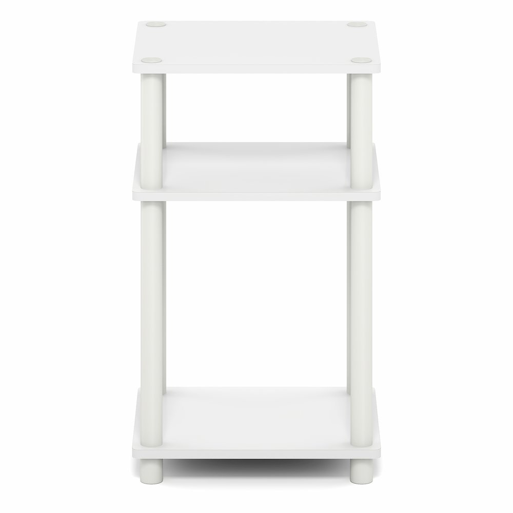 Side Table, 3-Tier End Table, Night Stand, Bedside Table, White. Picture 2