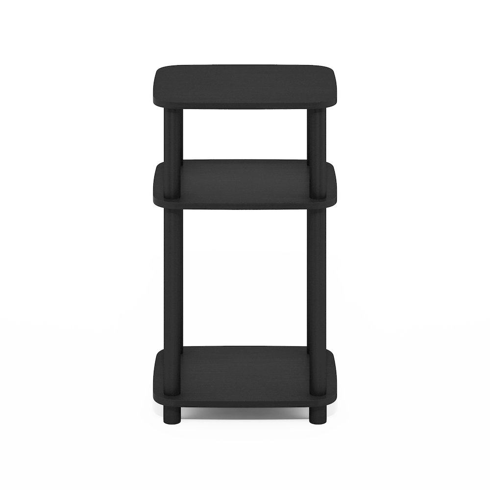 JUST Night Stand, 3-Tier Turn-N-Tube, Round Curve Corner Side Table, Americano. Picture 3