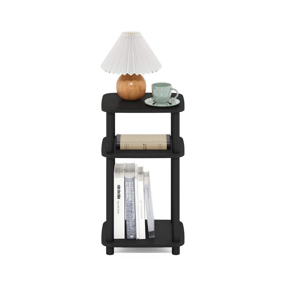 Just 3-Tier Turn-N-Tube Curve End Table, Side Table, 1-Pack, Americano/Black. Picture 6