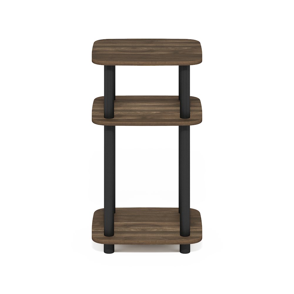 3-Tier Turn-N-Tube Curve End Table, Side Table, 1-Pack, Columbia Walnut/Black. Picture 4