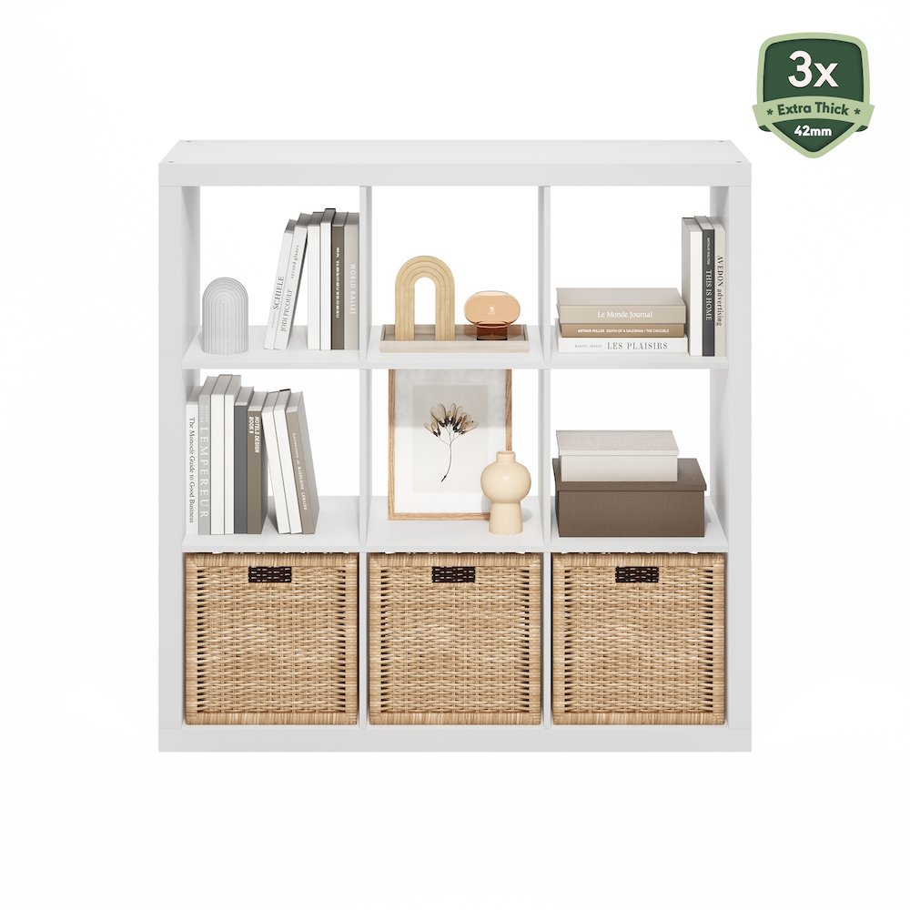 Cubicle Extra Thick Frame Decorative Cube Storage Organizer, 12-Cube, Dark Oak. Picture 6