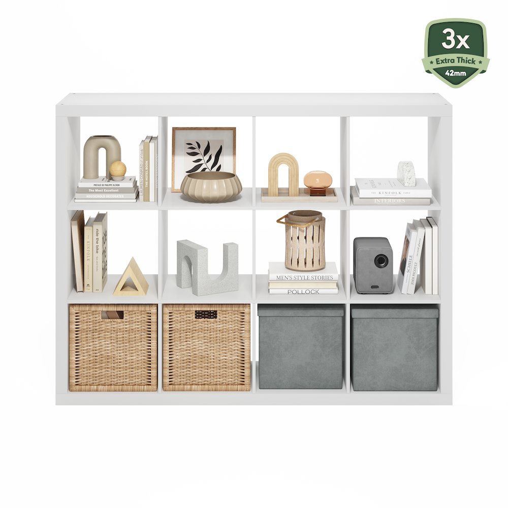 Cubicle Extra Thick Frame Decorative Cube Storage Organizer, 16-Cube, Dark Oak. Picture 6