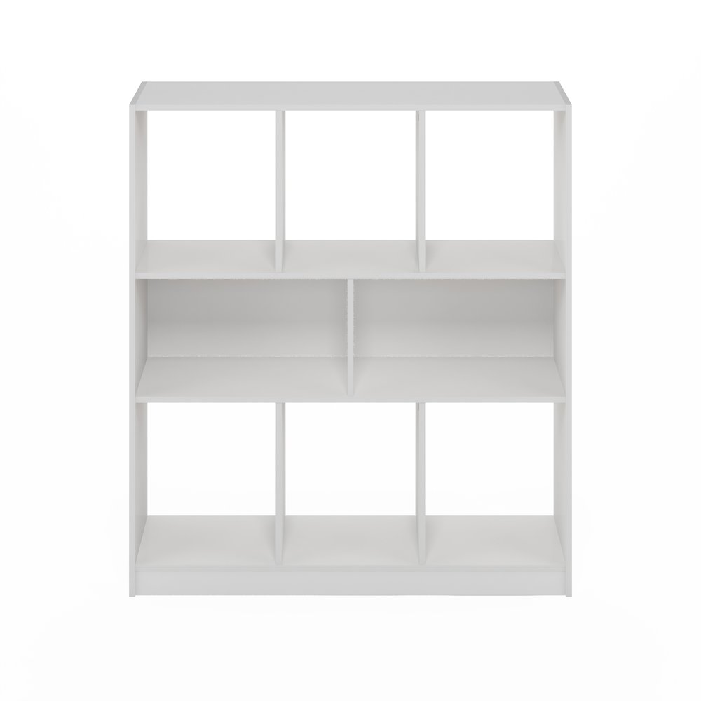 Daly 8-Cube Horizontal Bookcase, Bookshelf, Storage Organizer, 35 Width, White. Picture 4