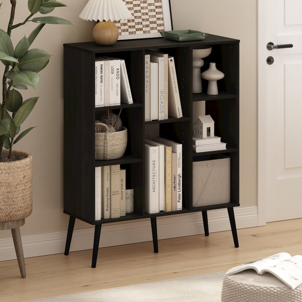 Claude Mid Century Style 8-Cube Bookcase, Bookshelf, Storage Organizer. Picture 2