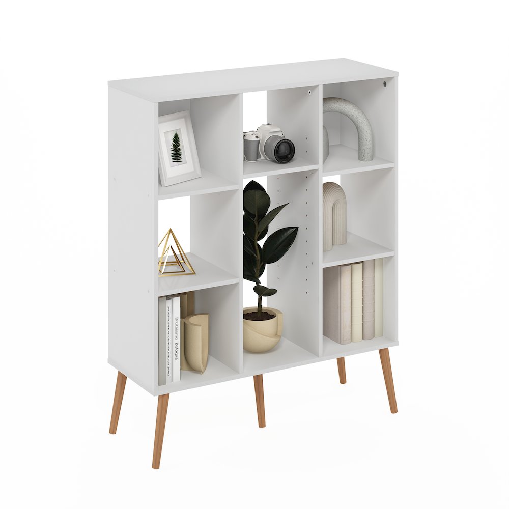 Claude Mid Century Style 8-Cube Bookcase, Bookshelf, Storage Organizer. Picture 5