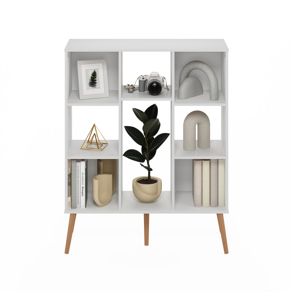 Claude Mid Century Style 8-Cube Bookcase, Bookshelf, Storage Organizer. Picture 6