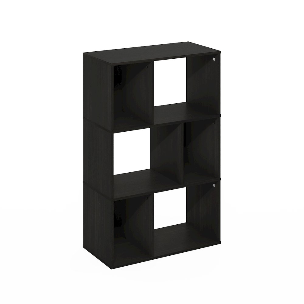 Daly 6-Cube Irregular Cubes Bookcase, Bookshelf, Storage Organizer, Espresso. Picture 1