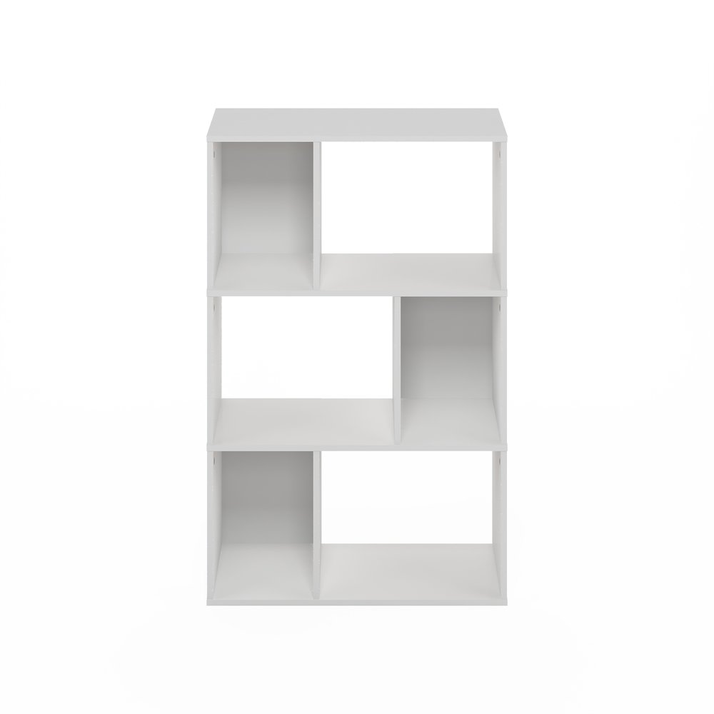 Daly 6-Cube Irregular Cubes Bookcase, Bookshelf, Storage Organizer, White. Picture 4