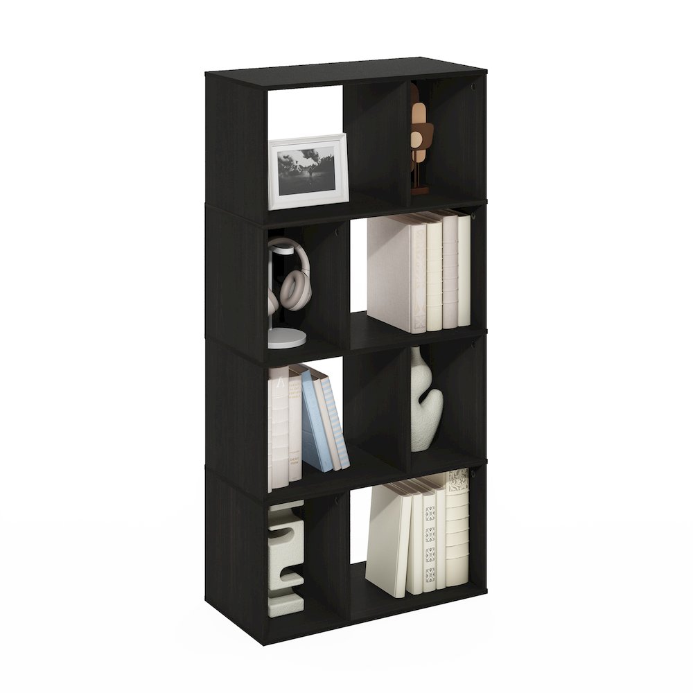 Daly 8-Cube Irregular Cubes Bookcase, Bookshelf, Storage Organizer, Espresso. Picture 5