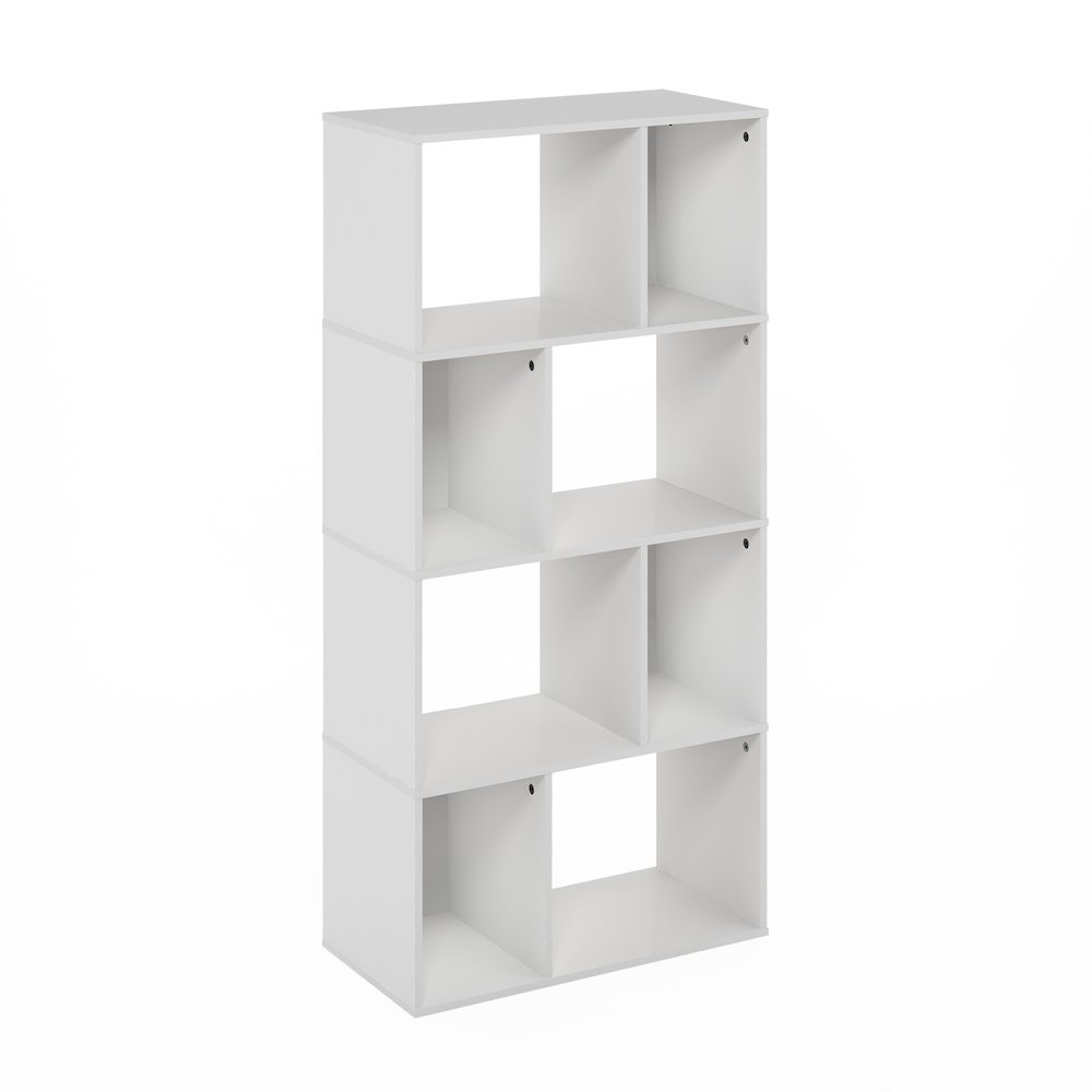 Daly 8-Cube Irregular Cubes Bookcase, Bookshelf, Storage Organizer, White. Picture 1
