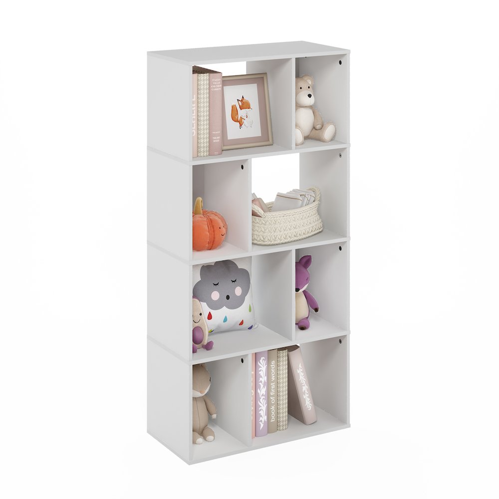 Daly 8-Cube Irregular Cubes Bookcase, Bookshelf, Storage Organizer, White. Picture 5