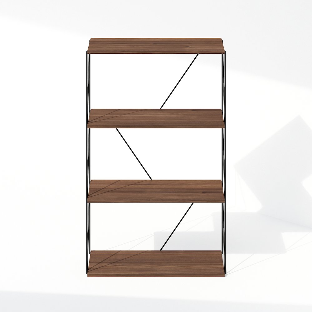 Rata 4-Tier Industrial Multipurpose Flat Base Bookshelf, Bookcase. Picture 3