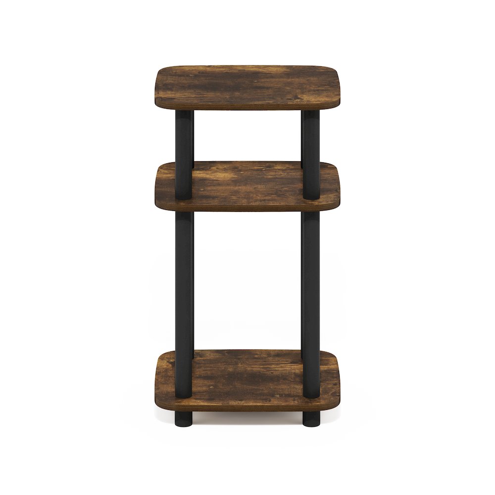 Just 3-Tier Turn-N-Tube Curve End Table, Side Table, 1-Pack, Amber Pine/Black. Picture 4