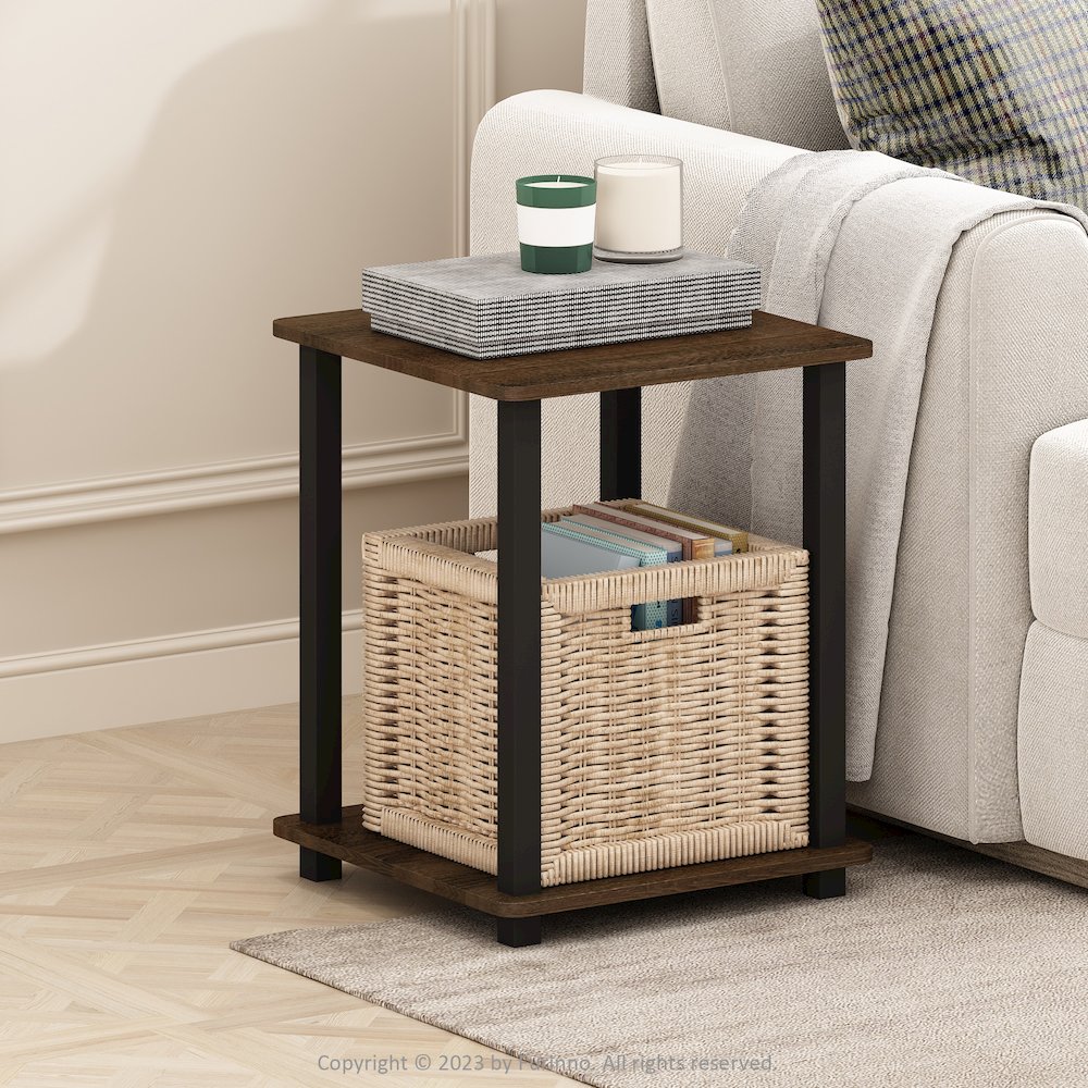 Simplistic End Table, Set of Two, Black Walnut/Brown. Picture 6