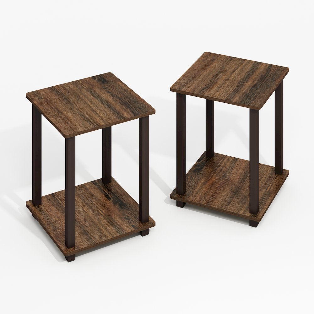 Simplistic End Table, Set of Two, Black Walnut/Brown. Picture 1