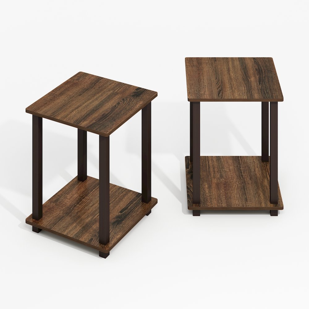 Simplistic End Table, Set of Two, Black Walnut/Brown. Picture 3