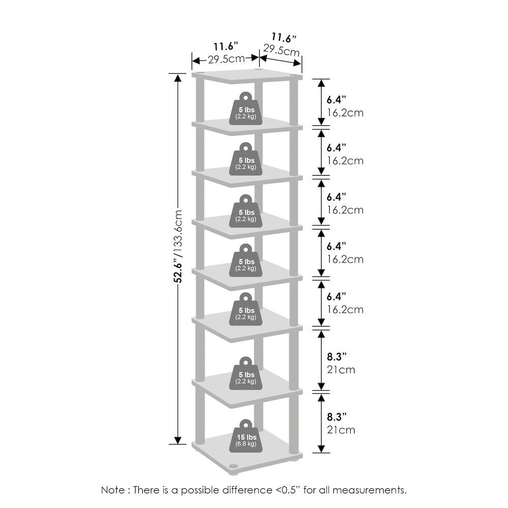 Turn-N-Tube 8-Tier Vertical Space Saving Free Standing Corner Shelf. Picture 2