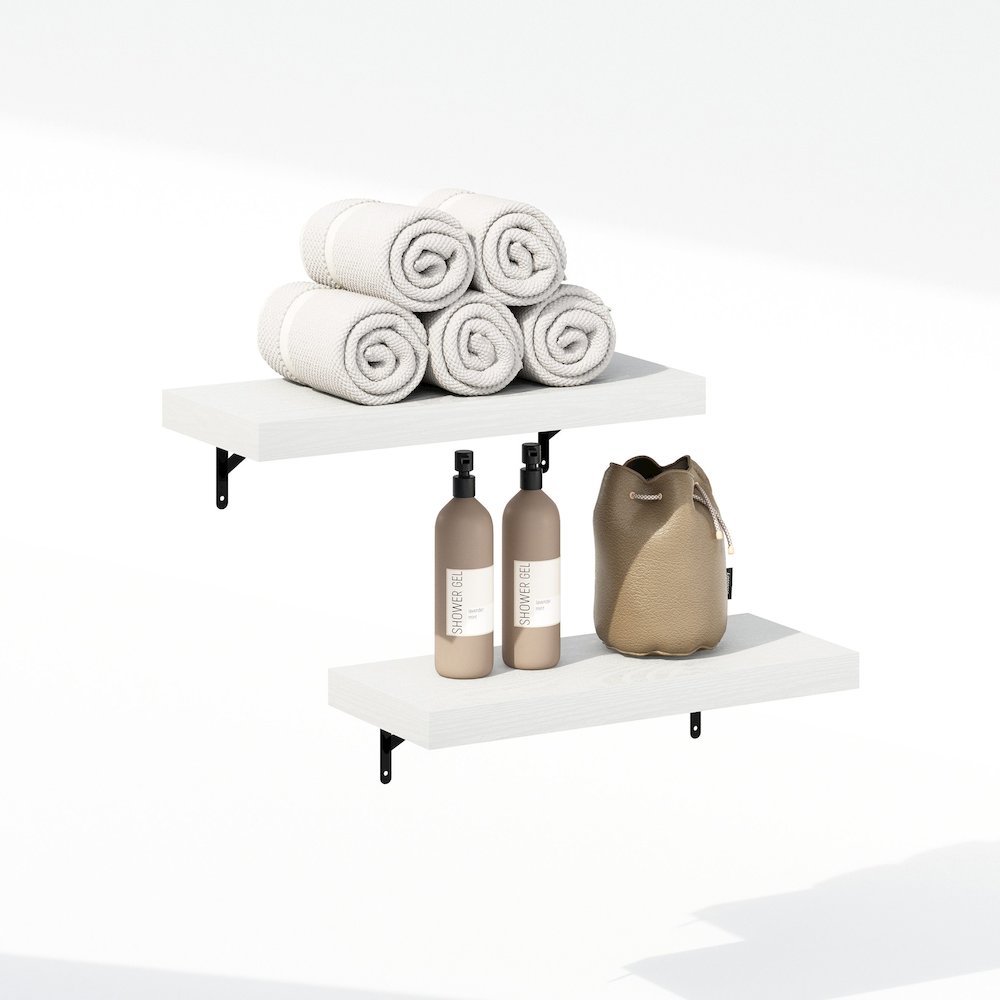 Tanna 22-Inch Wall Mounted Bathroom Floating Display Shelves, Set of 2. Picture 4
