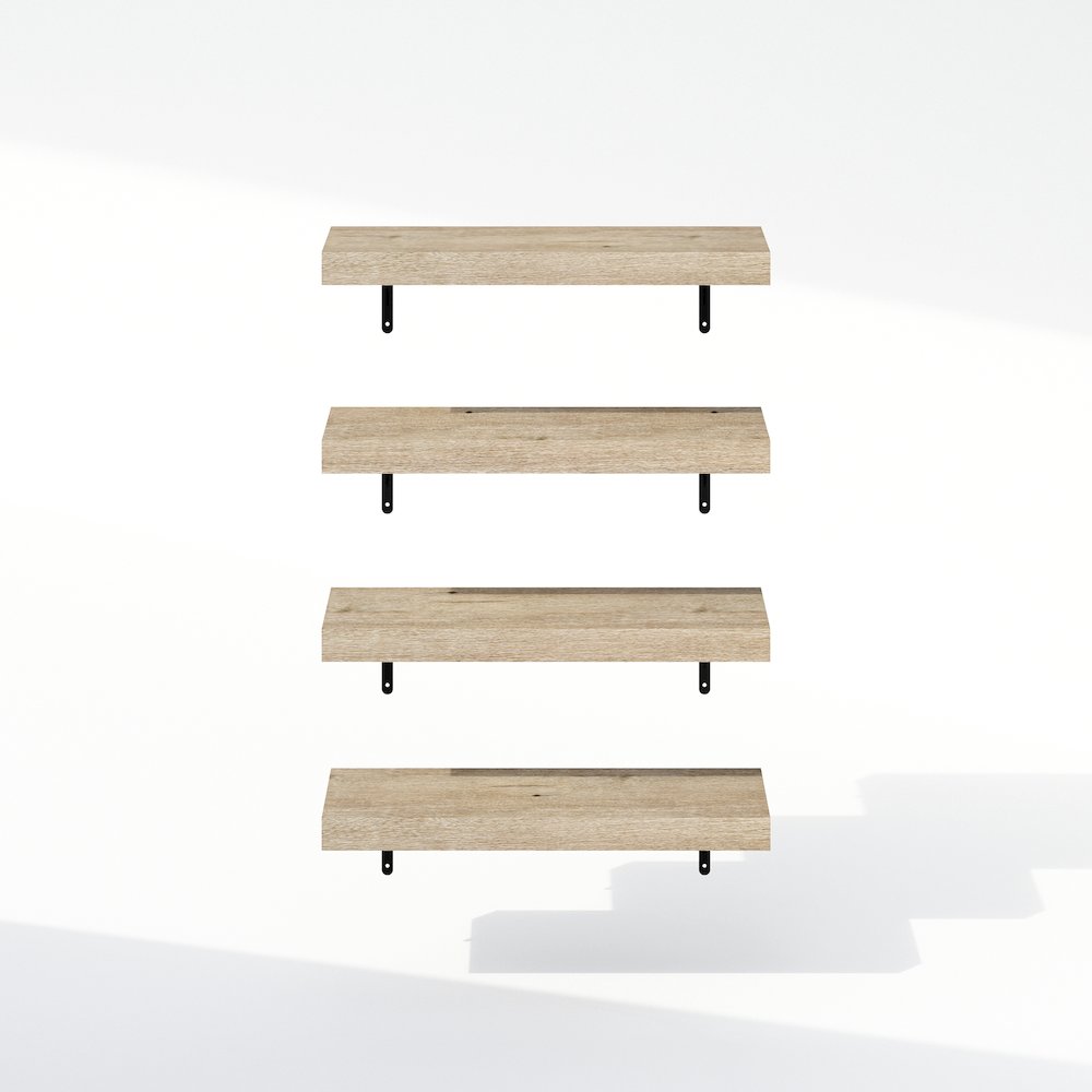 Tanna 22-Inch Wall Mounted Bathroom Floating Display Shelves, Natural, Set of 4. Picture 3