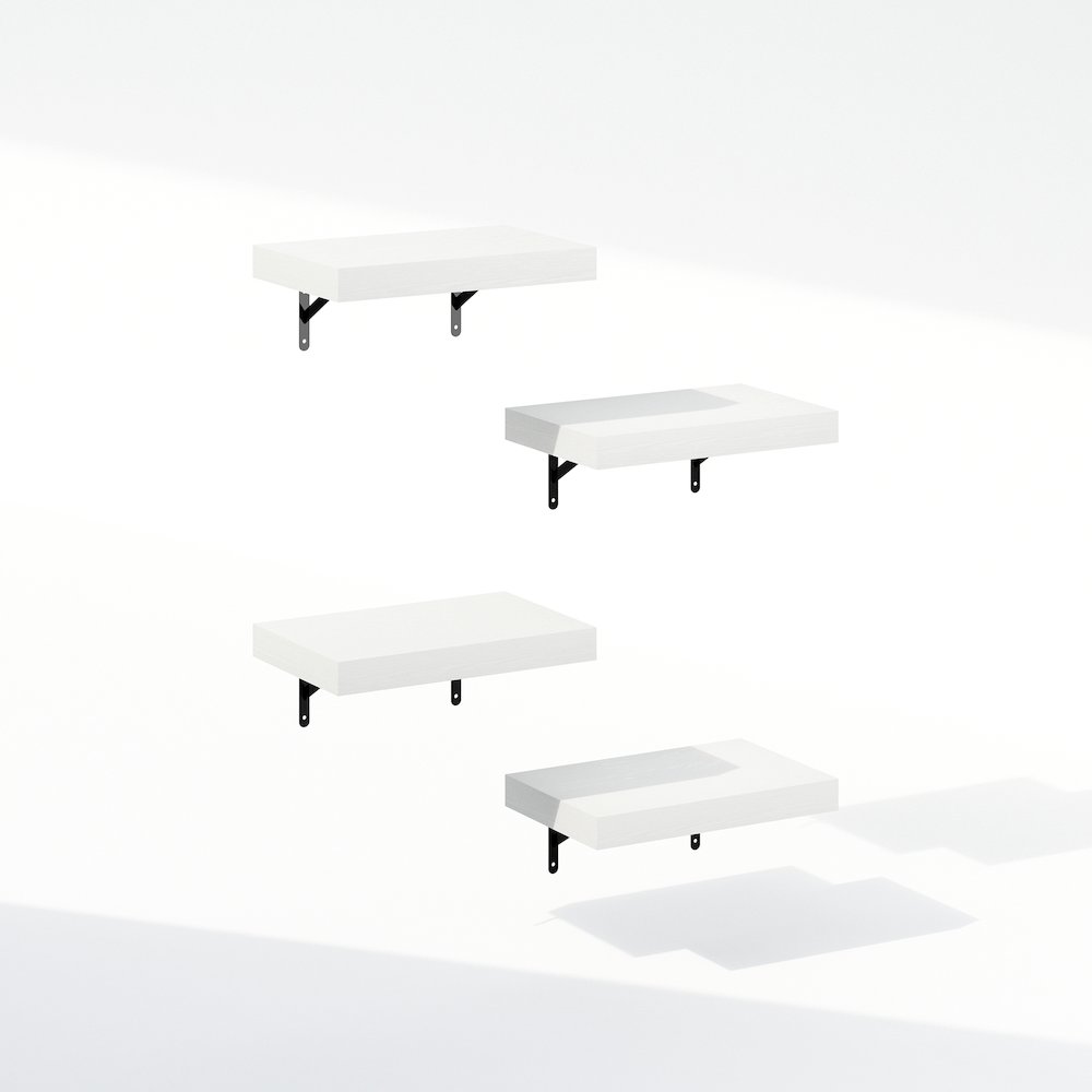Tanna 15-Inch Wall Mounted Bathroom Floating Display Shelves, Set of 4. Picture 1