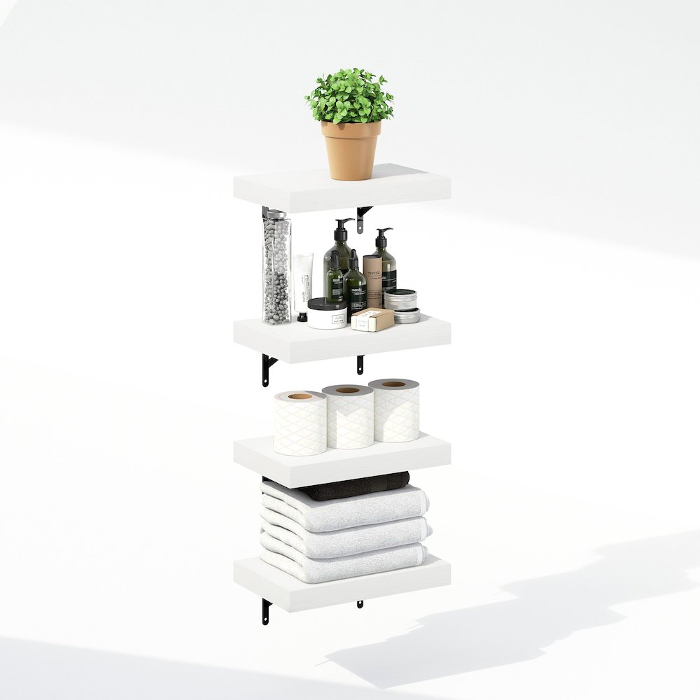 Tanna 15-Inch Wall Mounted Bathroom Floating Display Shelves, Set of 4. Picture 4
