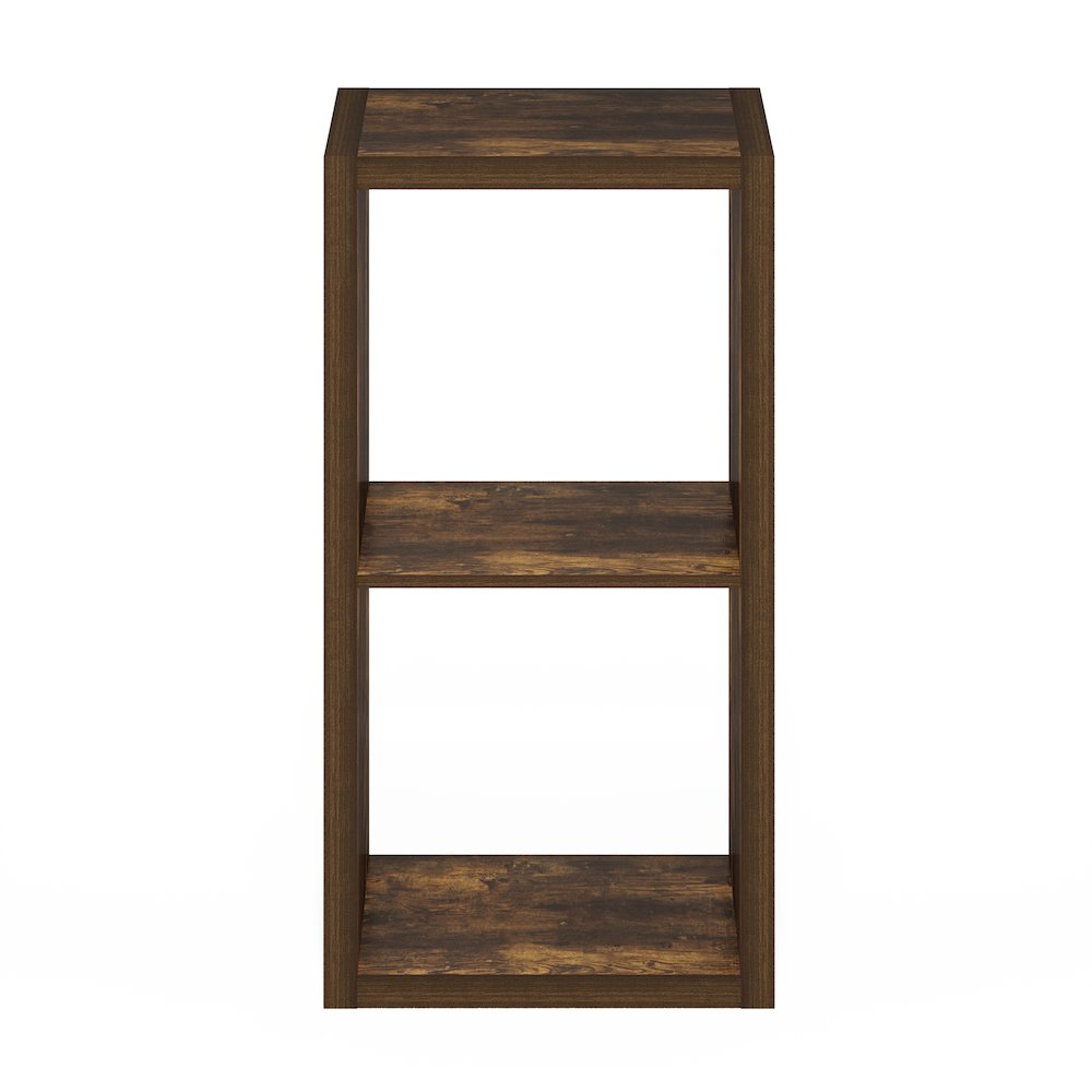 Cubicle Open Back Decorative Cube Storage Organizer, 2-Cube, Amber Pine. Picture 4