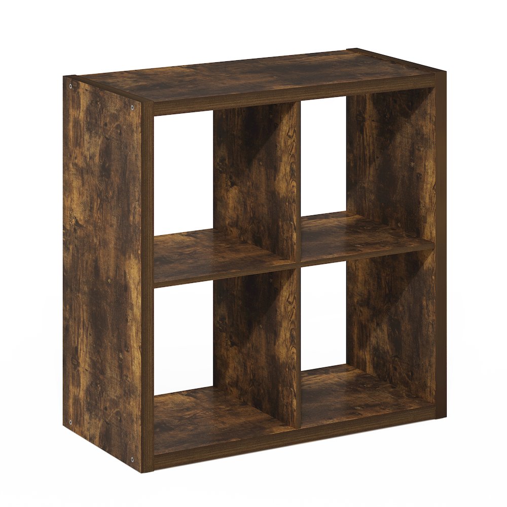 Cubicle Open Back Decorative Cube Storage Organizer, 4-Cube, Amber Pine. Picture 1