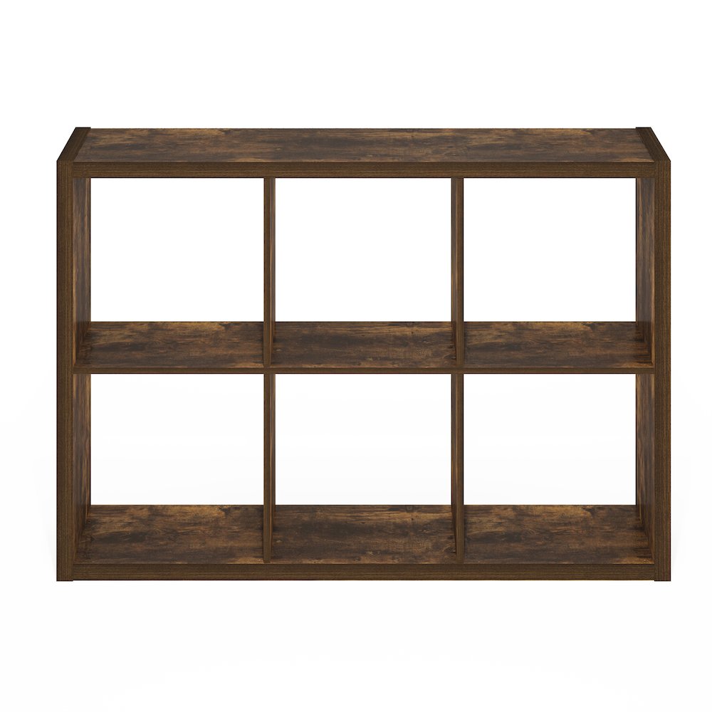 Cubicle Open Back Decorative Cube Storage Organizer, 6-Cube, Amber Pine. Picture 4