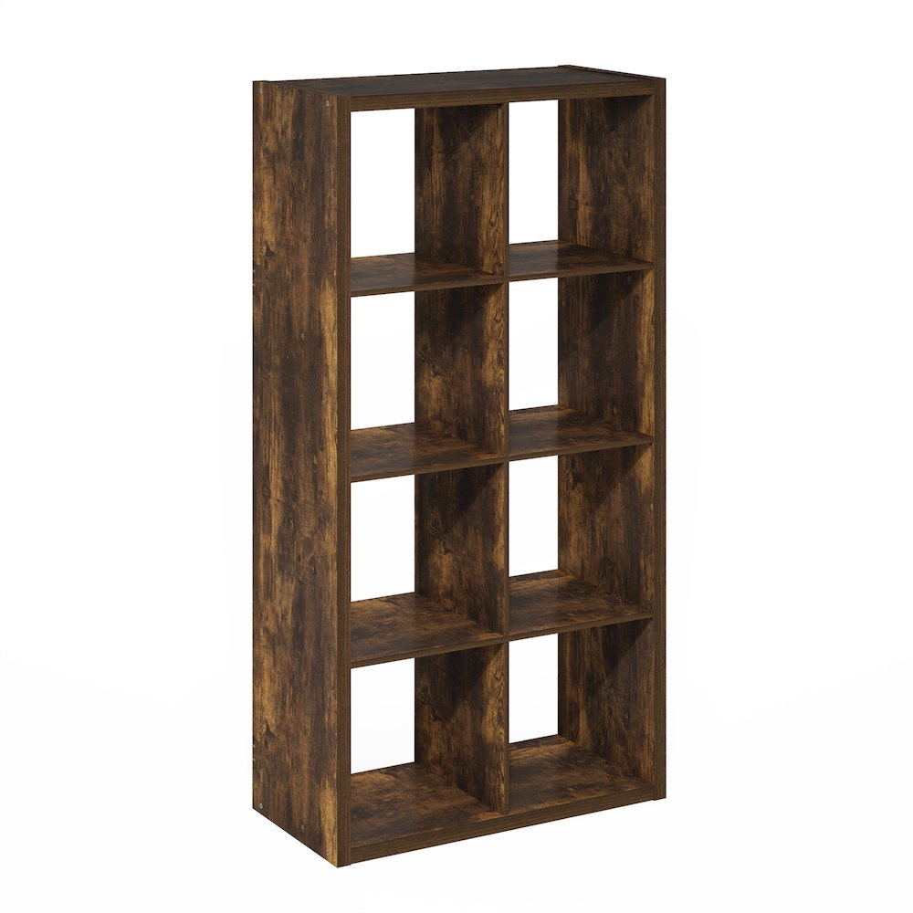 Cubicle Open Back Decorative Cube Storage Organizer, 8-Cube, Amber Pine. Picture 1