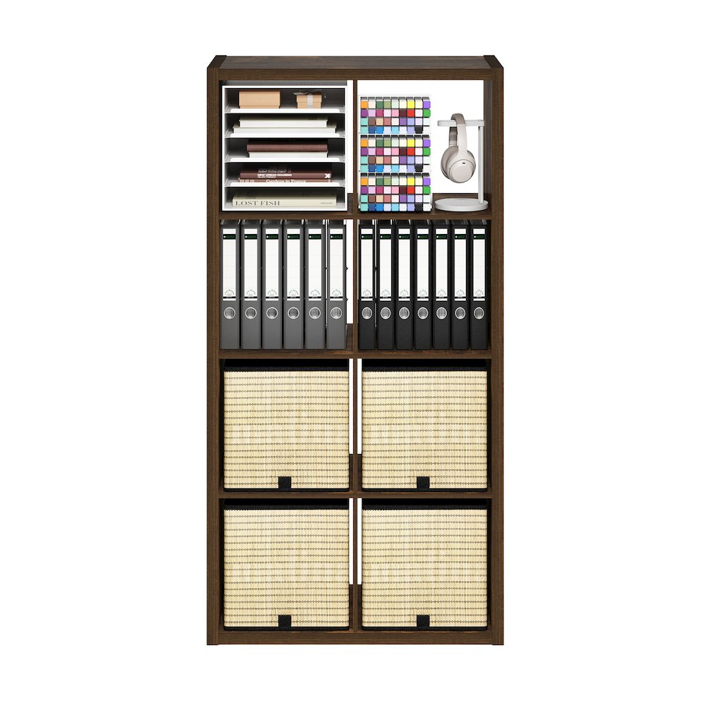 Cubicle Open Back Decorative Cube Storage Organizer, 8-Cube, Amber Pine. Picture 6