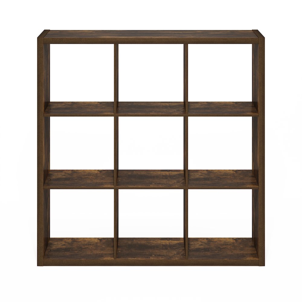 Cubicle Open Back Decorative Cube Storage Organizer, 9-Cube, Amber Pine. Picture 4