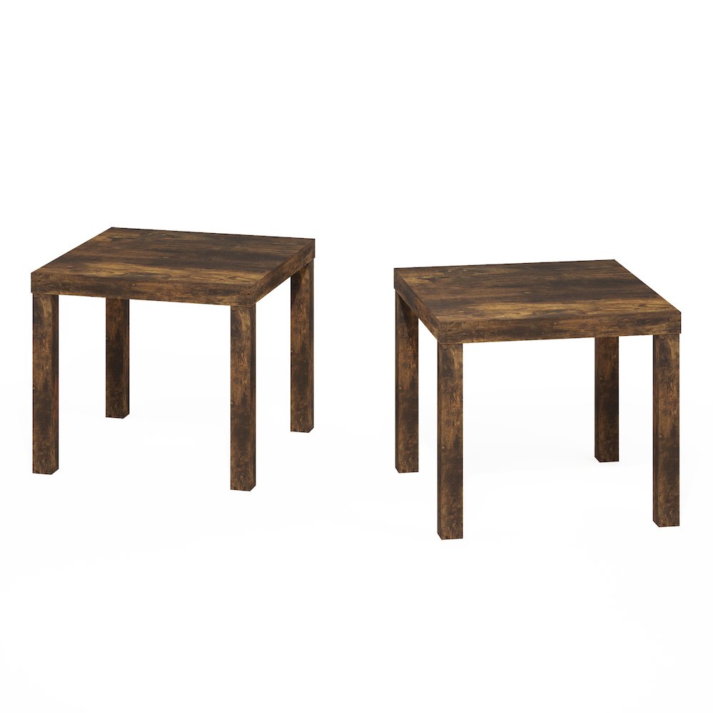 Classic Homey Square Side Table, Set of 2, Amber Pine. Picture 4