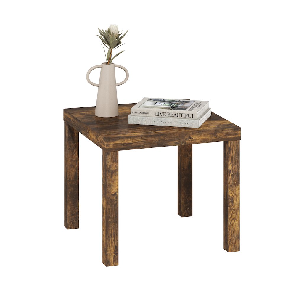Classic Homey Square Side Table, Amber Pine. Picture 5