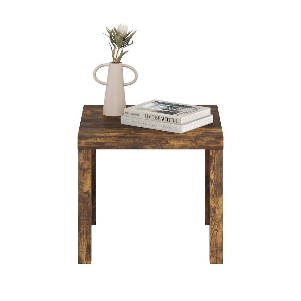 Classic Homey Square Side Table, Amber Pine. Picture 6