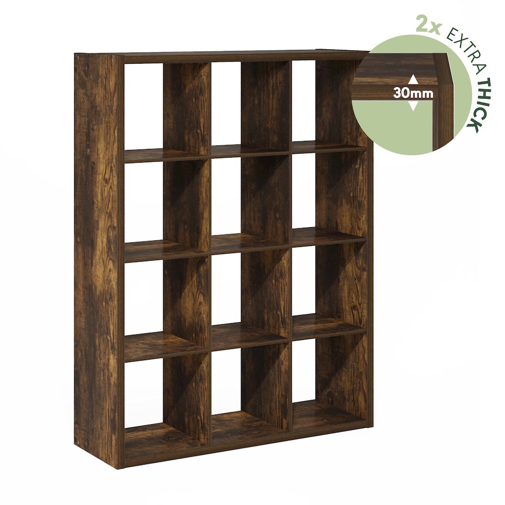Cubicle Open Back Decorative Cube Storage Organizer, 12-Cube, Amber Pine. Picture 7