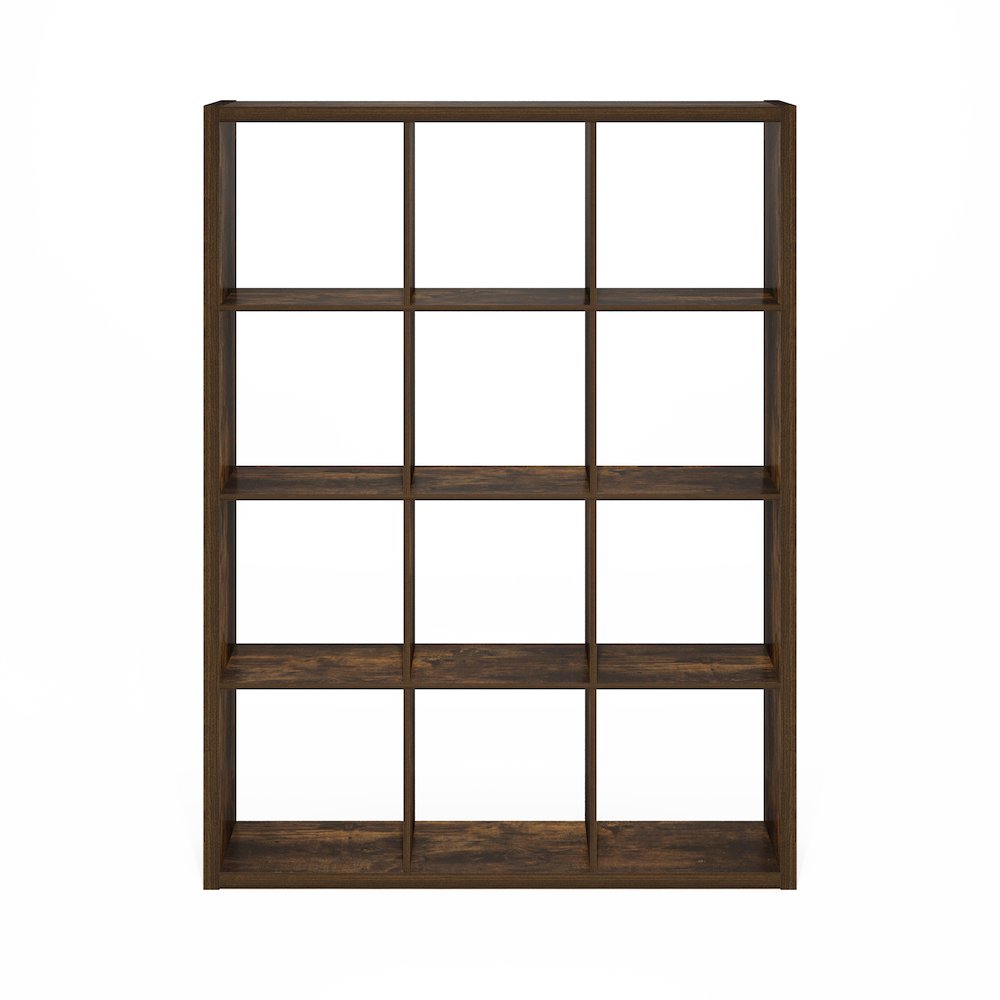 Cubicle Open Back Decorative Cube Storage Organizer, 12-Cube, Amber Pine. Picture 4