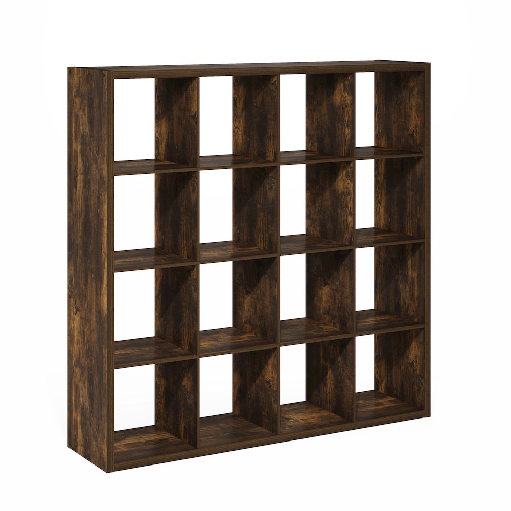 Cubicle Open Back Decorative Cube Storage Organizer, 16-Cube, Amber Pine. Picture 1