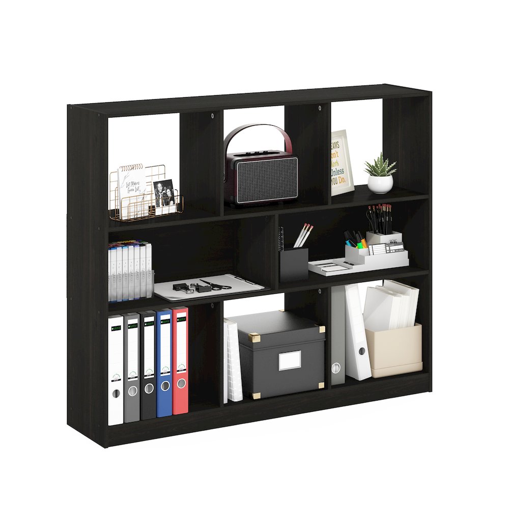 Daly 8-Cube Horizontal 3 Tier Bookcase, Bookshelf, Storage Organizer, 47 Width. Picture 5
