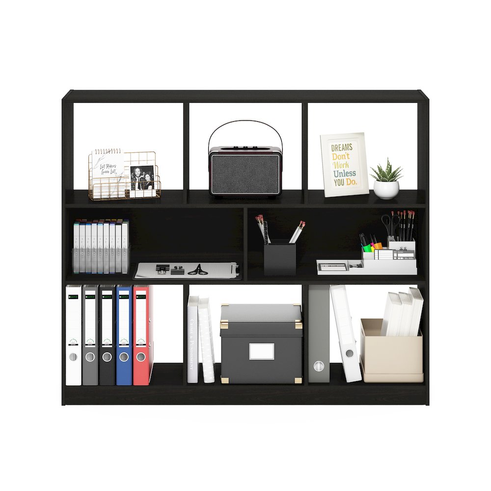 Daly 8-Cube Horizontal 3 Tier Bookcase, Bookshelf, Storage Organizer, 47 Width. Picture 6