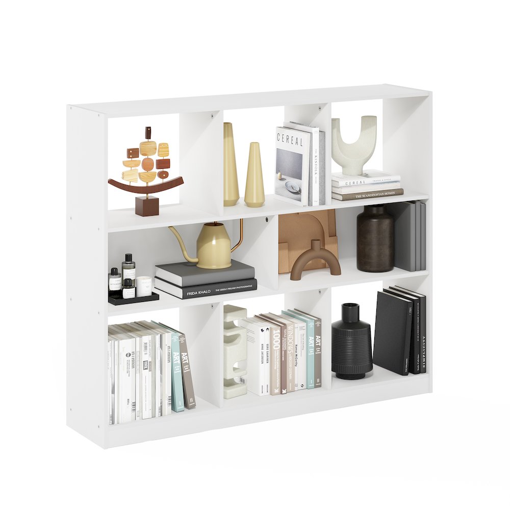 Daly 8-Cube Horizontal 3 Tier Bookcase, Bookshelf, Storage Organizer, 47 Width. Picture 5