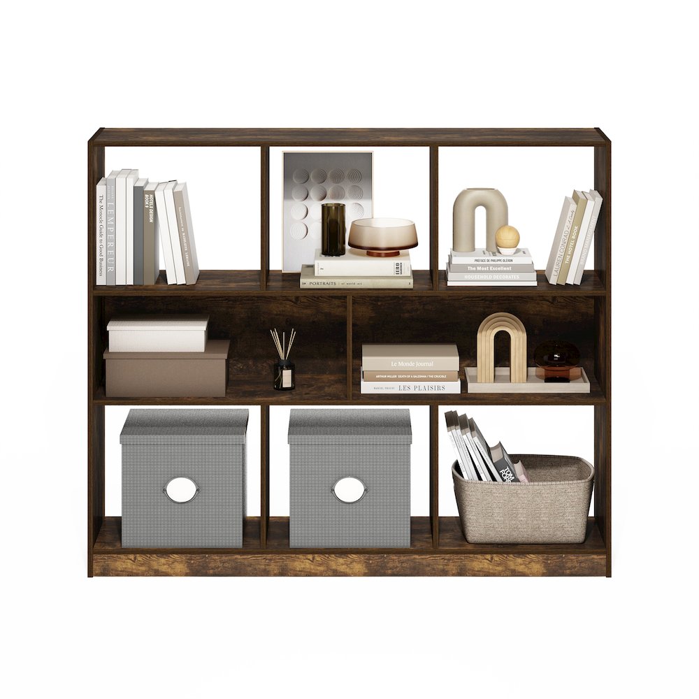 Daly 8-Cube Horizontal 3 Tier Bookcase, Bookshelf, Storage Organizer, 47 Width. Picture 6