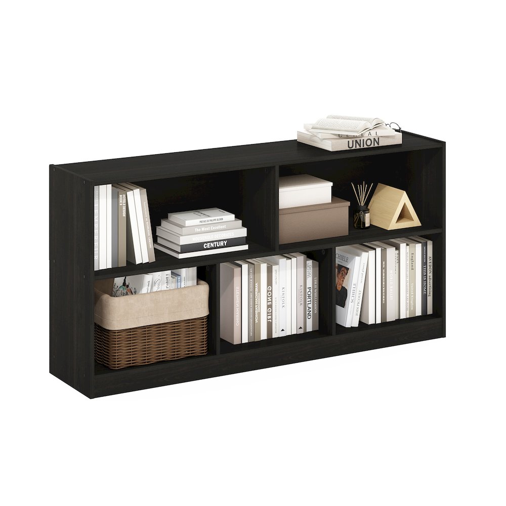 Daly 5-Cube Horizontal 2 Tier Bookcase, Bookshelf, Storage Organizer, 47 Width. Picture 5