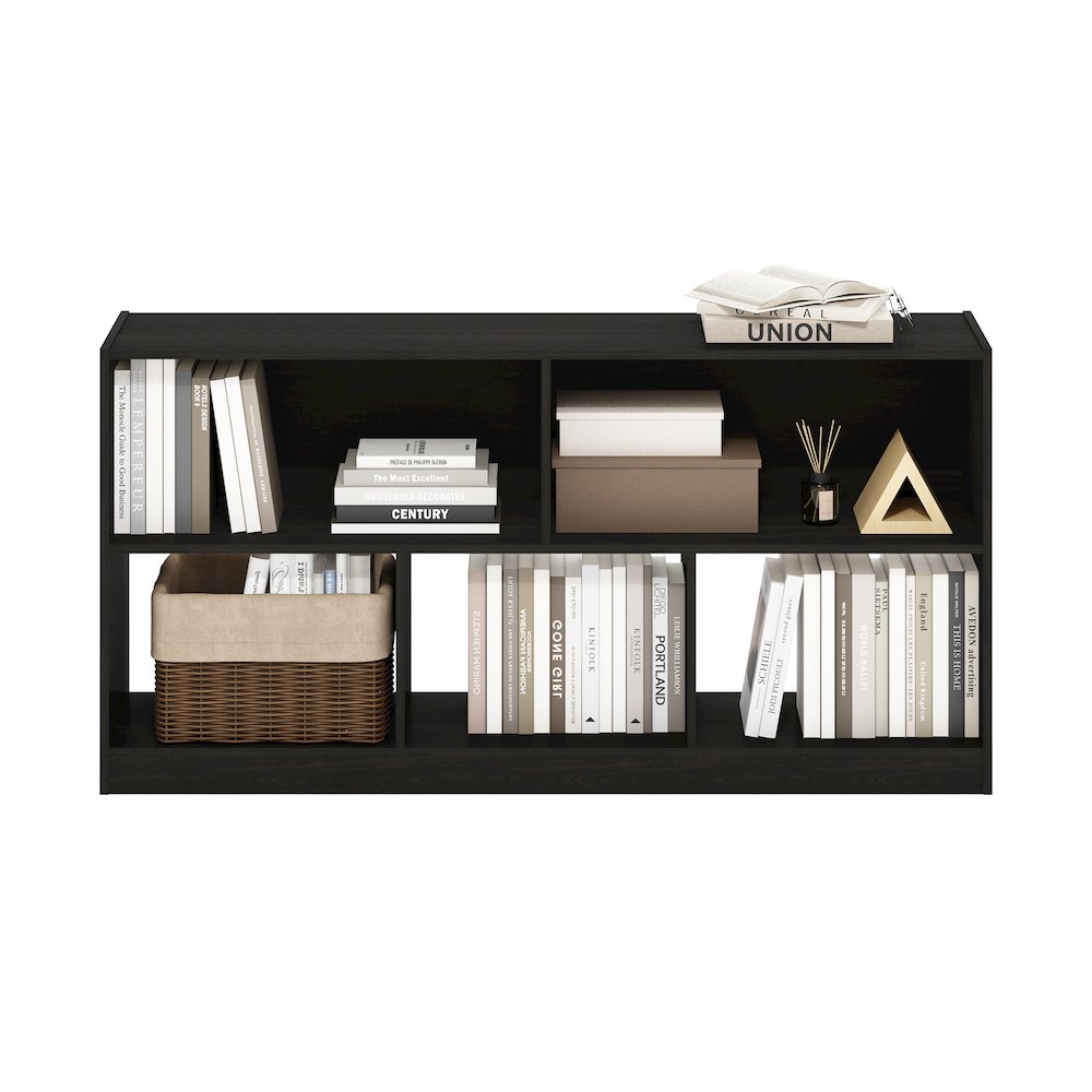 Daly 5-Cube Horizontal 2 Tier Bookcase, Bookshelf, Storage Organizer, 47 Width. Picture 6