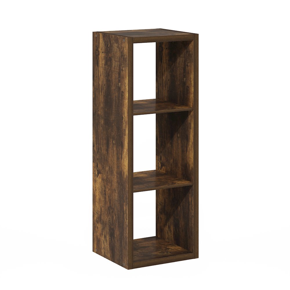 Cubicle Open Back Decorative Cube Storage Organizer, 3-Cube, Amber Pine. Picture 1