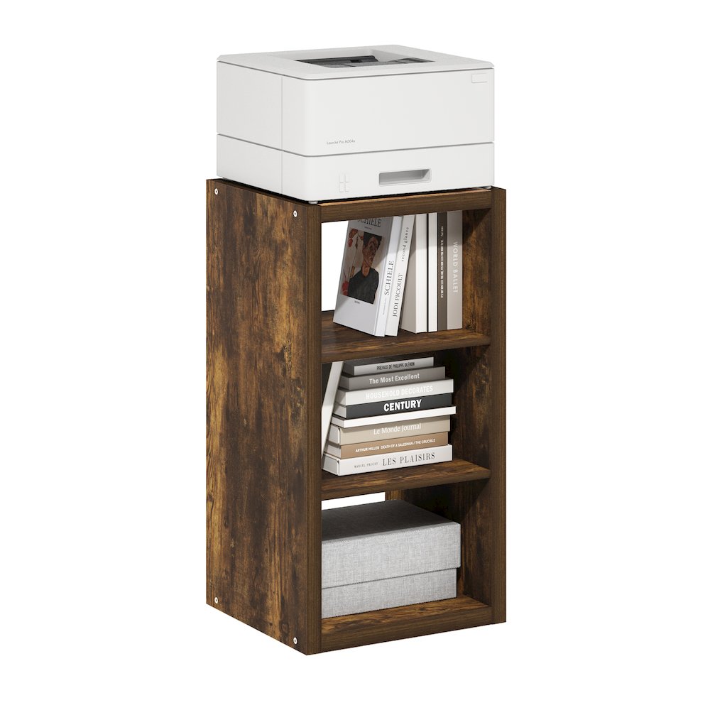 Cubicle Open Back Decorative Cube Storage Organizer, 3-Cube, Amber Pine. Picture 5
