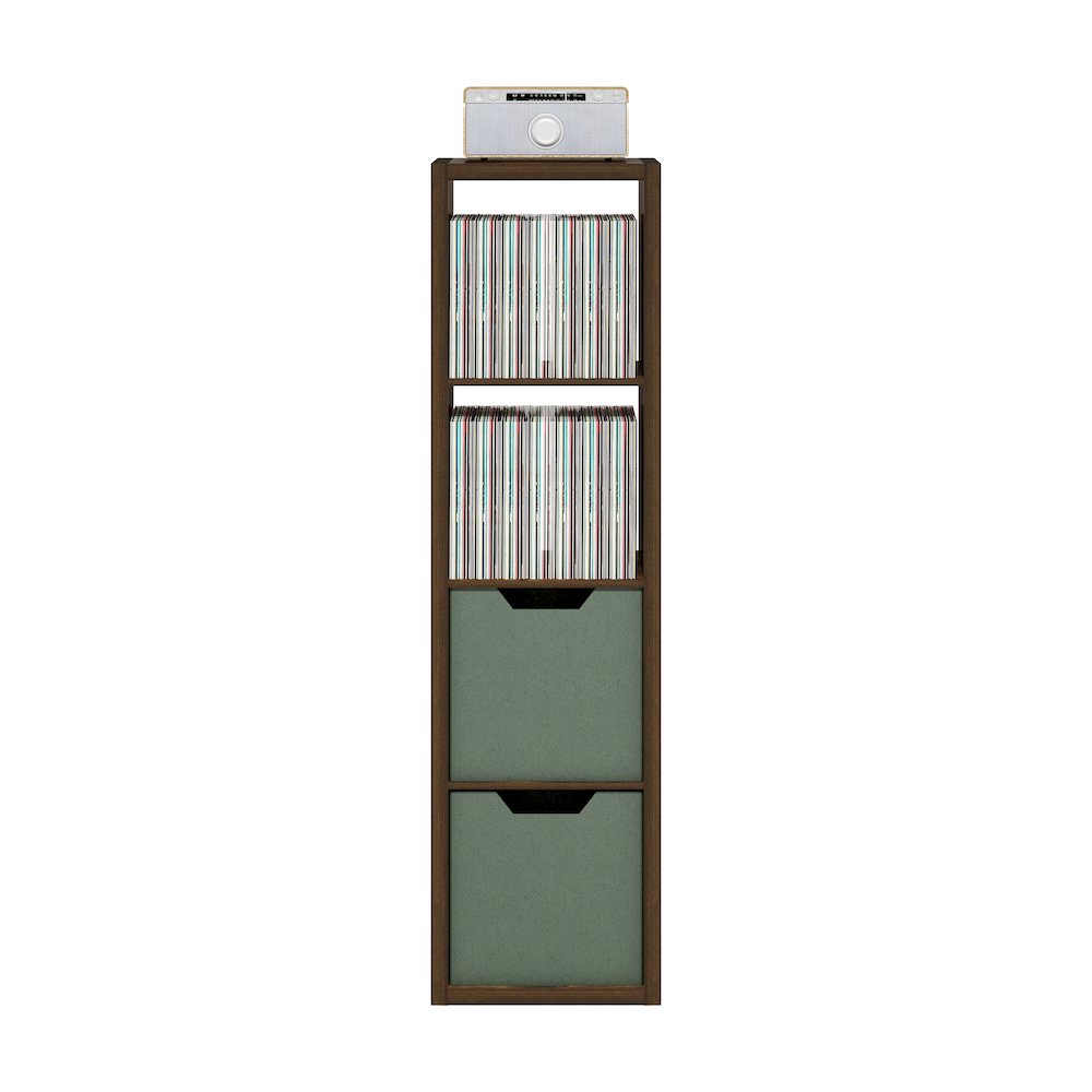 Cubicle Open Back Decorative Verticle Cube Storage Organizer, 4-Cube, Amber Pine. Picture 6